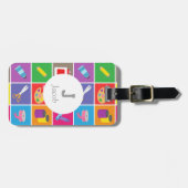 リトルアーティストアーツクラフツカラフルパターンキッズ ラゲッジタグ (正面横)