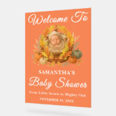 リトルア素朴コーン秋ベビーシャワーウェルカム アクリルサイン (傾斜)