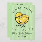 リトルイエローシックベビーシャワー招待状 招待状 (正面/裏面)