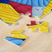 リトルイエローテディベアキルトのようなデザイン ジグソーパズル (側面)