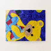 リトルイエローテディベアキルトのようなデザイン ジグソーパズル (横)