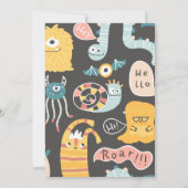 リトルイエローモンスターサードバースデー招待状 招待状 (裏面)