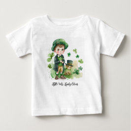 リトルイリッヒボーイ&パピー名前をカスタムする ベビーTシャツ