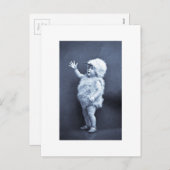 リトルイースターダックガールヴィンテージ シーズンポストカード (正面/裏面)