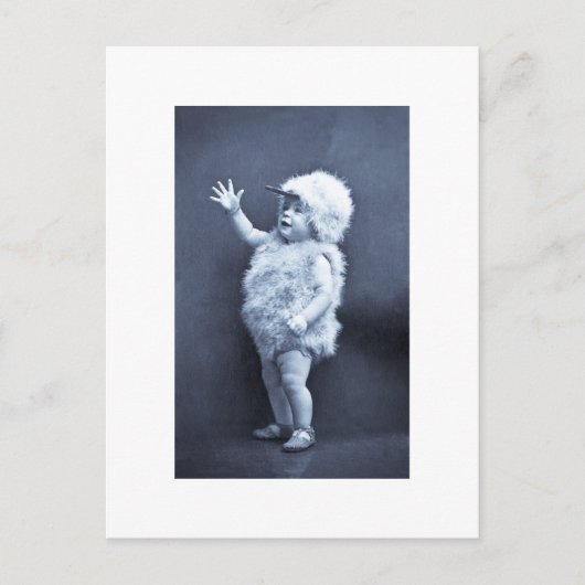 リトルイースターダックガールヴィンテージ シーズンポストカード (正面)