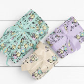 リトルイースターチックス&バニーの耳、卵&花 ラッピングペーパー