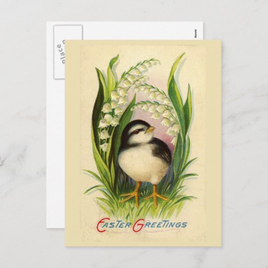 リトルイースターバードヴィンテージはがき シーズンポストカード (正面/裏面)