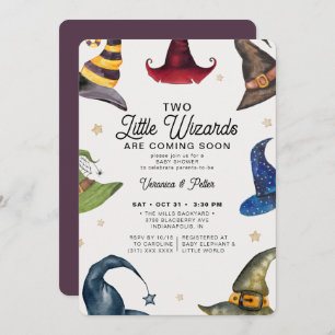 リトルウィザーズ・ツイン・ボーイズ・ハロウィーンベビーシャワー 招待状