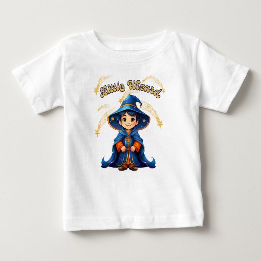 リトルウィザード – 子供用ハロウィンTシャツ ベビーTシャツ (正面)