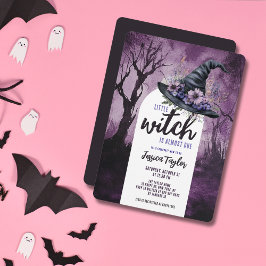 リトルウィッチおたんじょうおめでとうハロウィンベビーシャワーハット 招待状