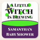 リトルウィッチがハロウィーンの赤ちゃんシャワーを醸造している スクエアペーパーコースター (正面)