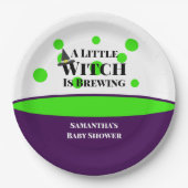 リトルウィッチがハロウィーンの赤ちゃんシャワーを醸造している ペーパープレート (正面)