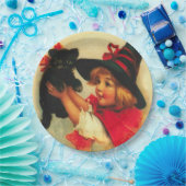 リトルウィッチとブラックキャットヴィンテージハロウィーン ペーパープレート (パーティー)