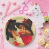 リトルウィッチとブラックキャットヴィンテージハロウィーン ペーパープレート (パーティー)