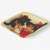 リトルウィッチとブラックキャットヴィンテージハロウィーン ペーパープレート (傾斜あり)