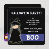 リトルウィッチキッドハローウィンパーティ招待状 招待状 (正面/裏面)