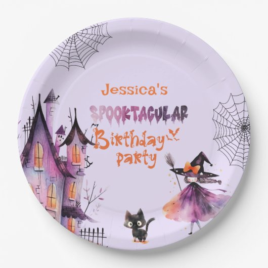リトルウィッチスポオクタキュラ誕生日ハローウィンパーティ ペーパープレート (正面)