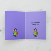 リトルウィッチパープルハロウィーン誕生日カード カード (内部)