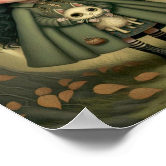 リトルウィッチー・フォレストガールと彼女の猫 ポスター (角)