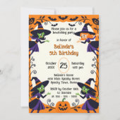 リトルウィッチ不気味ハロウィーン誕生日Bash 招待状 (正面)