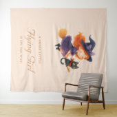 リトルウィッチ&キャット | ハロウィンガールベイビーシャワー タペストリー (インサイチュ(横))