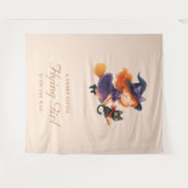 リトルウィッチ&キャット | ハロウィンガールベイビーシャワー タペストリー (正面(横))