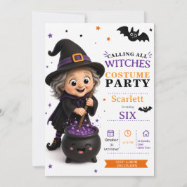 リトルウィッチ コスチュームパーティー かわいいハロウィン 誕生日 招待状
