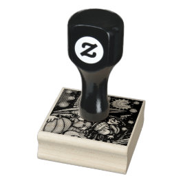 リトルウィッチ&ラグドールハロウィーンゴムスタンプ ラバースタンプ