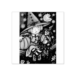リトルウィッチ&ラグドールハロウィーンゴムスタンプ ラバースタンプ