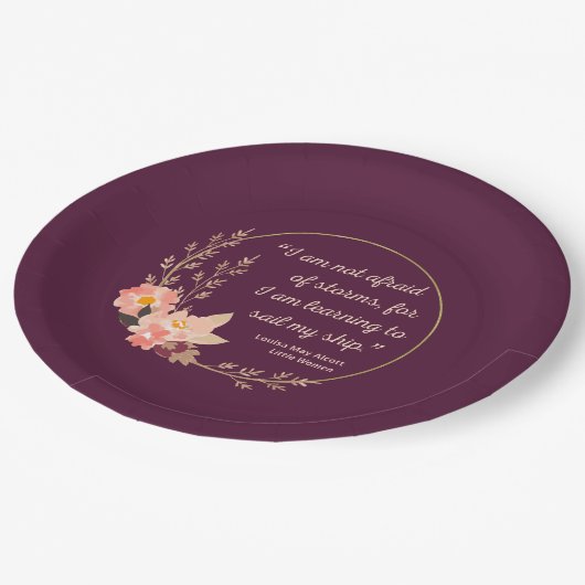 リトルウィメンズ引用文I – かわいいスタイル ペーパープレート (アングル)