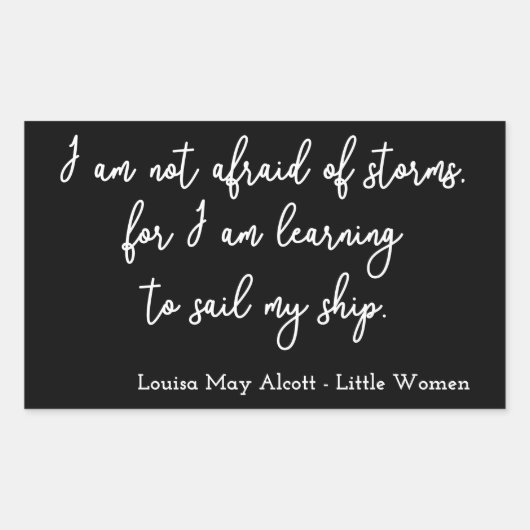 リトルウィメンズ引用文I – 手書きスタイル 長方形シール (正面)