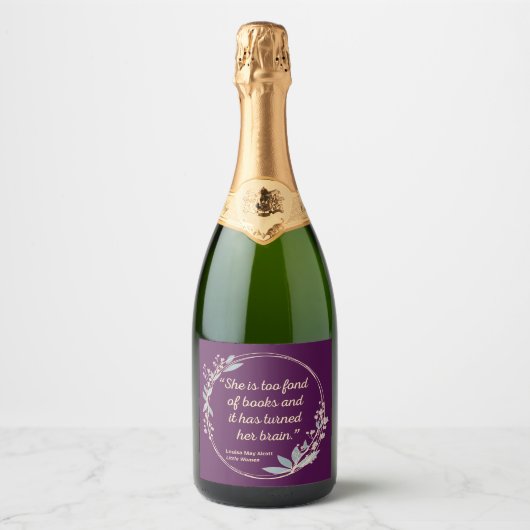 リトルウィメンズ引用文II – かわいいスタイル スパークリングワインラベル (正面)