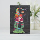リトルウィングスのハロウィン魔女ポストカード カード (スタンド正面)