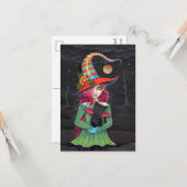 リトルウィングハロウィーンウィッチポストカード カード (正面/裏面インサイチュ)