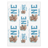 リトルウォーターの色熊かわいい動物ファースト誕生日 テーブルクロス (正面)