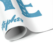 リトルウォーターの色熊かわいい動物ファースト誕生日 ラッピングペーパー (ロールコーナー)