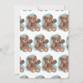 リトルウォーターの色熊かわいい動物ファースト誕生日 招待状 (裏面)