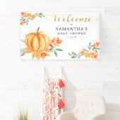 リトルウォーターカラーカボンプキンベビーシャワー秋へようこそ 横断幕 (インサイチュ)