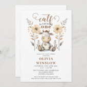 リトルウォーターカラーファームカーフ1st誕生日 招待状 (正面/裏面)