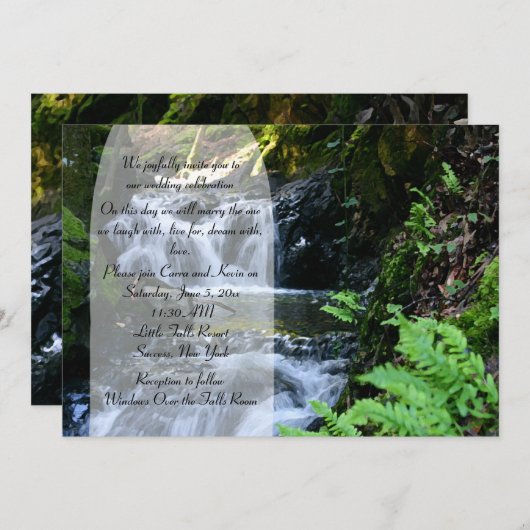 リトルウォーターフォール結婚式招待状 招待状 (正面/裏面)