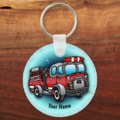 リトルウォーター消防車の消防士のキーチェーン キーホルダー (正面)