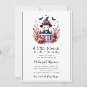 リトルウォーロックハロウィーンベビーシャワー招待状 招待状 (正面)