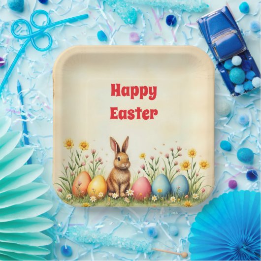 リトルウサギとイースターエッグコレクシ人気があるョン ペーパープレート (パーティー)