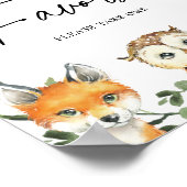 リトルウッドランドの赤ちゃんシャワーが好意サイン ポスター (角)