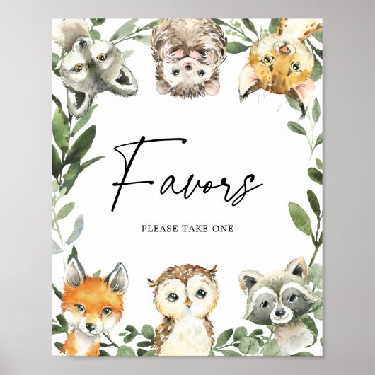 リトルウッドランドの赤ちゃんシャワーが好意サイン ポスター (正面)