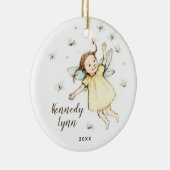 リトルウッドランドパーソナライズされた妖精の女の子の名前 セラミックオーナメント (右)
