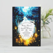 リトルウッドランド森林の赤ちゃんシャワー 招待状 (スタンド正面)