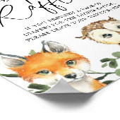 リトルウッドランド赤ちゃんシャワーおむつラッフルサイン ポスター (角)