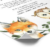 リトルウッドランド赤ちゃんシャワーおむつ思考サイン ポスター (角)