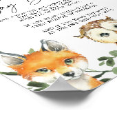 リトルウッドランド赤ちゃんシャワーはベビーのサインを言わない ポスター (角)